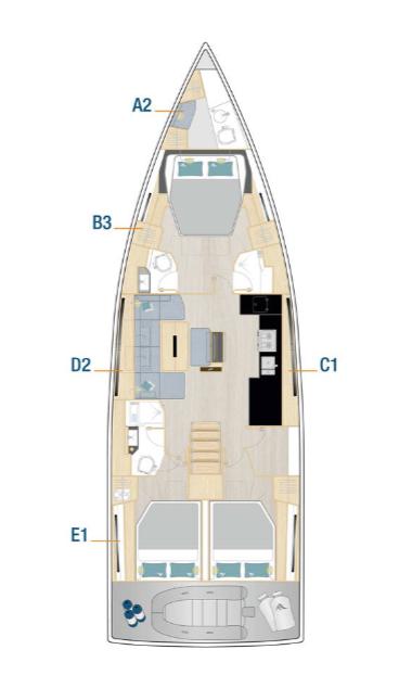 El Hana | Hanse 510 - 3 + 1 cab. photo 2